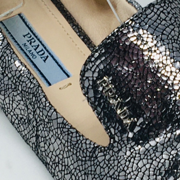 Prada ballet flats 37.5 silver leather - Picture 2 of 8